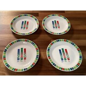 Oneida Holiday Love Peace Joy Set of 4 Salad Plates 7.25”